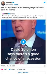 贝索斯警告：美国经济衰退可能性大，亚马逊卖家做好准备