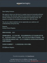 亚马逊品牌被移除后续来了！官方通报原因竟是