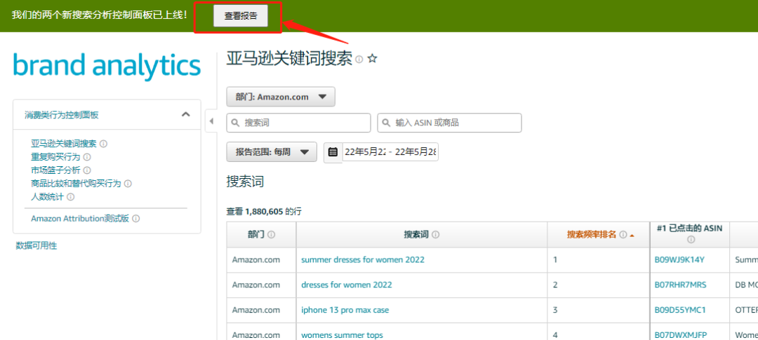 亚马逊品牌分析新功能 搜索查询绩效 华天跨境