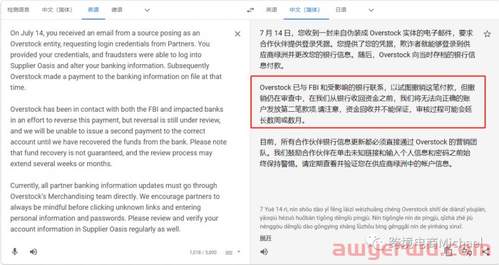 离谱：Overstock平台被黑，大量卖家收到钓鱼邮件并导致无法正常回款？！ 第9张