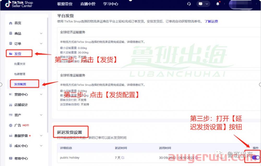 国内假期如何开启TikTok Shop延迟发货 第4张