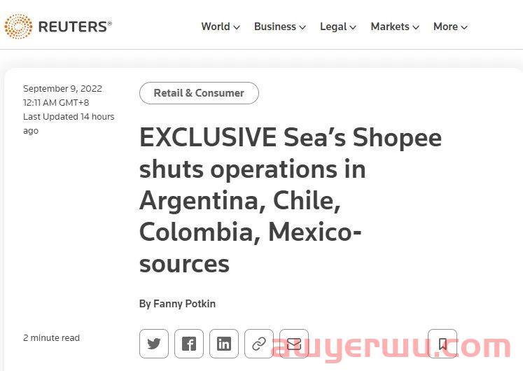虾皮全球裁员潮继续！继拉美和中国，Shopee泰国将裁员10% 第2张