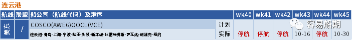 船公司“黄金周”停航跳港！10月取消117个航次，海运费将要上涨？ 第16张