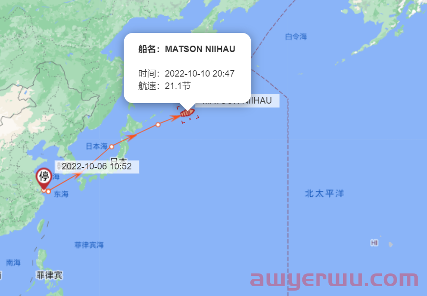 10月10日美森快船第40-43周的开船、航行、到港船期与时效动态 第6张
