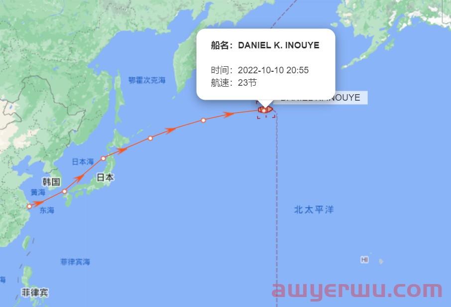 10月10日美森快船第40-43周的开船、航行、到港船期与时效动态 第5张