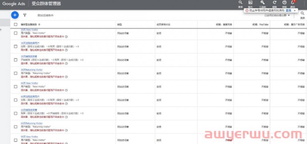 【Google Ads专栏】受众因政策，隐私或其它政策问题而不符合条件如何解决？ 第1张