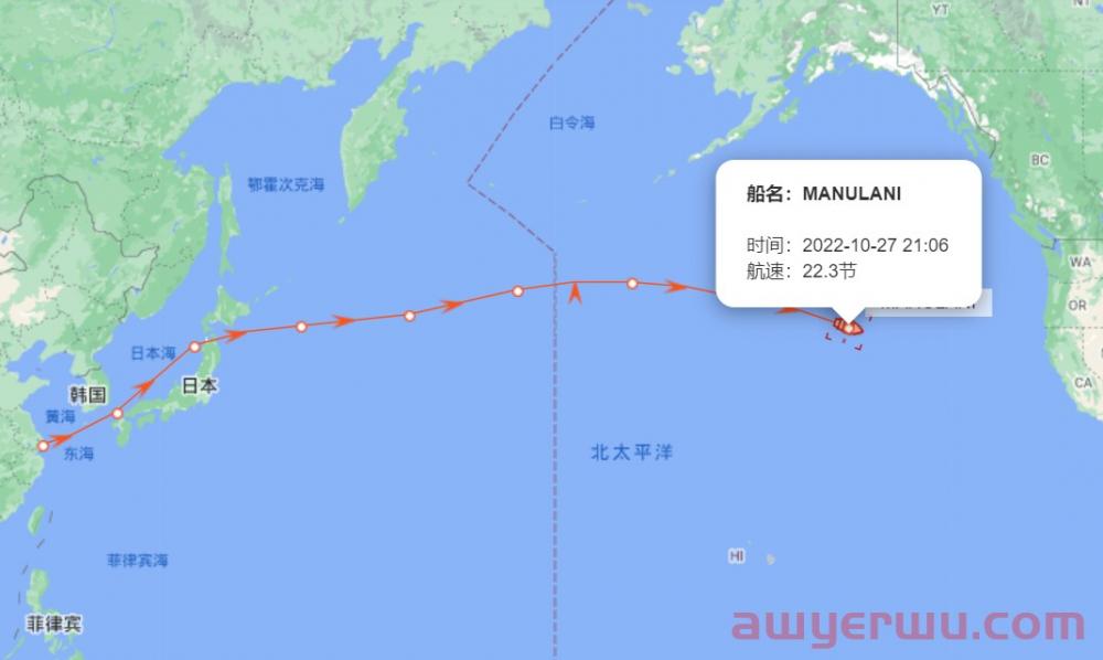 10月27日美森快船第43-45周的开船、航行、到港、提柜时效与船期动态 第2张