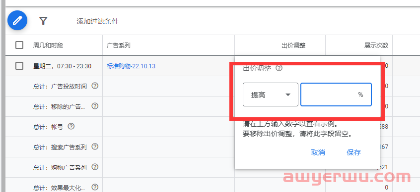 【Google Ads】想让广告某个时间段提高出价。这样的调整，可以么？ 第6张