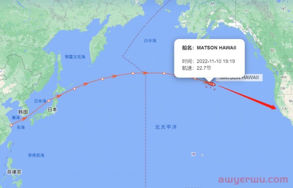 11月10日美森快船第45-47周的开船、航行、到港、提柜时效与船期动态 第3张