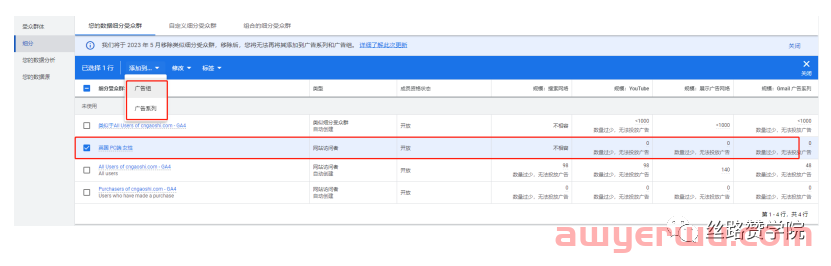 ​投放谷歌广告如何设置Google Analytics(GA4)受众群体 第15张