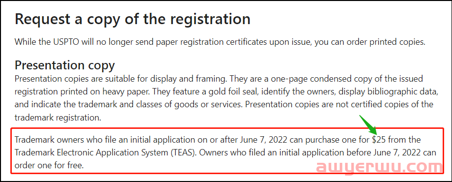 定了!USPTO官宣:4月18日起,美国专利纸质证书不再免费 第2张 定了!USPTO官宣:4月18日起,美国专利纸质证书不再免费 第2张