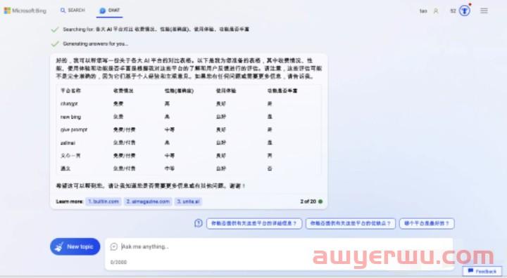 ChatGPT、New Bing、Give Me Prompt、Zelinai、文心一言五大AI平台对比 第22张