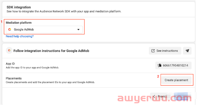 使用 Google Mediation 的 Facebook Meta 受众网络集成 第5张