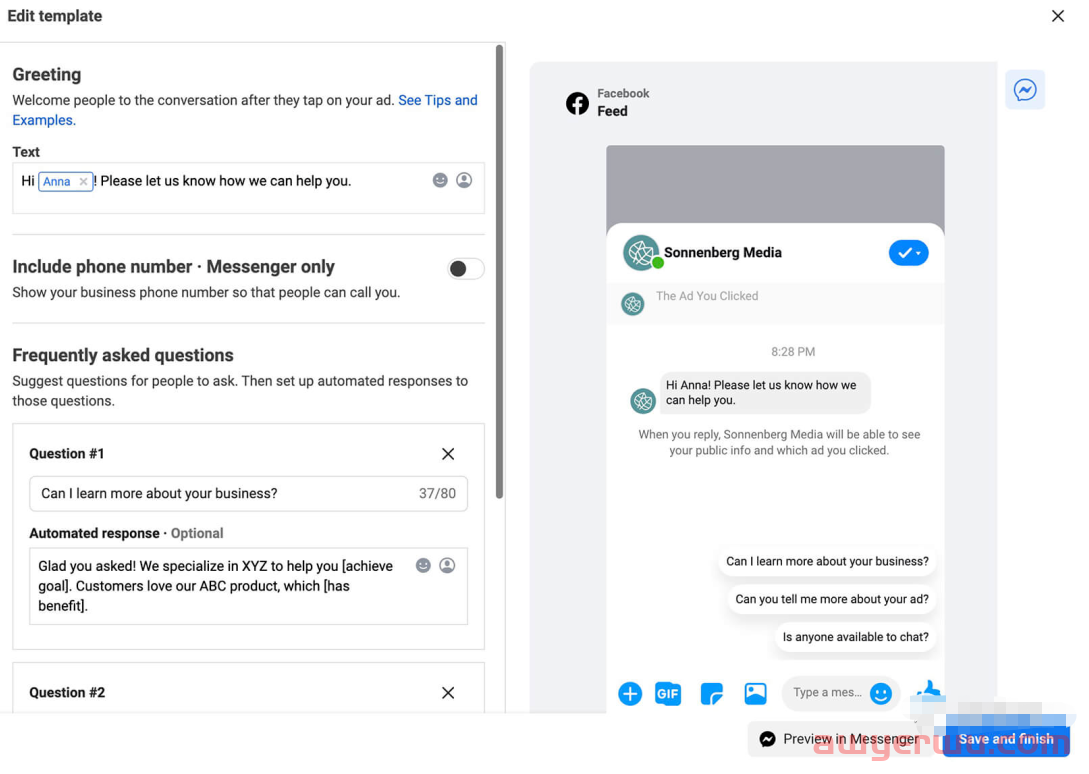 如何使用点击信使Facebook卷轴广告来限定潜在客户 第9张
