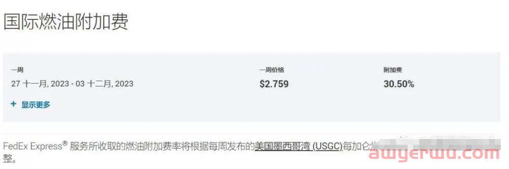 2023年12月四大国际快递燃油附加费更新 第4张