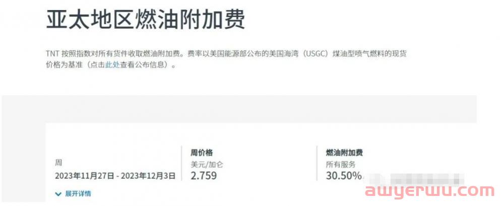 2023年12月四大国际快递燃油附加费更新 第5张