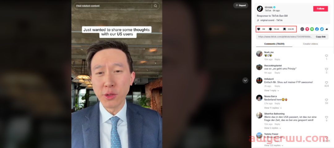 三百万美国网友点赞支持，TikTok CEO 周受资硬气发声！ 第1张