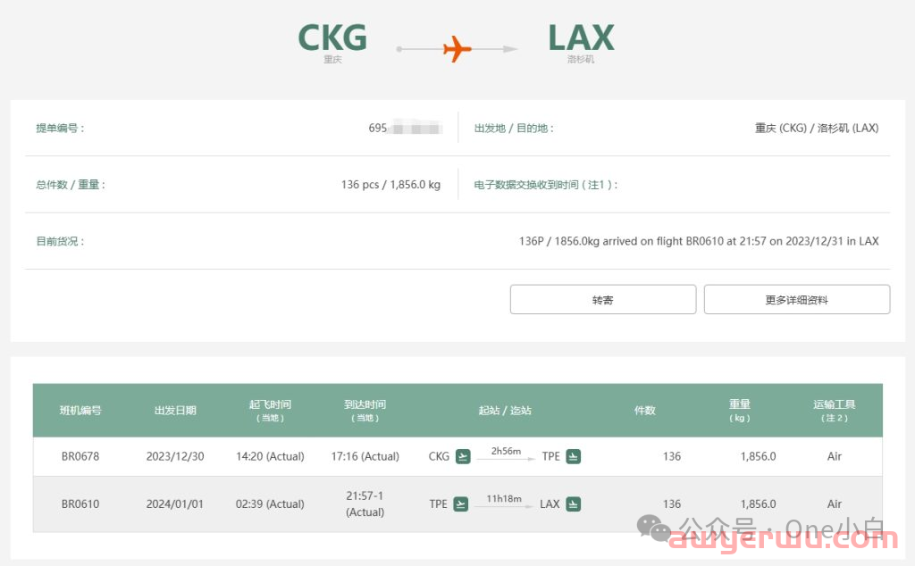 【美国空运】15 家航空公司及空运货物追踪网址介绍 第11张